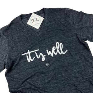 It Is Well | Charcoal Black Slub