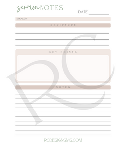 Sermon Notes | Digital Download