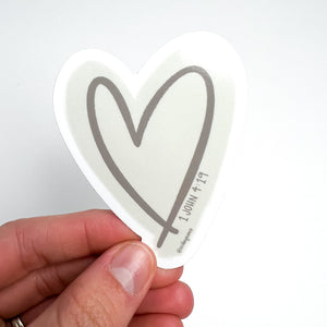 1 John 4:19 Heart Sticker