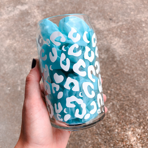 Leopard Wrapped Can Glass