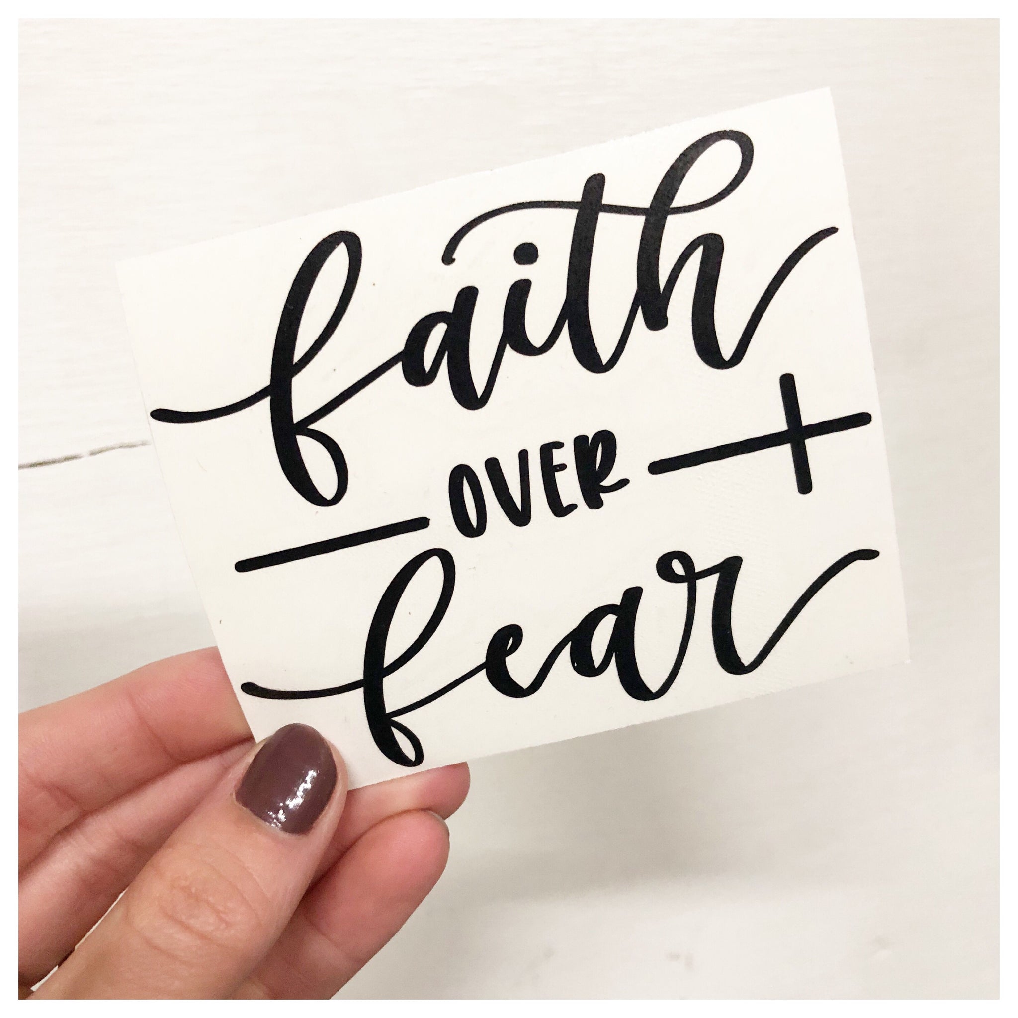 Faith Over Fear Religious Window Christian Stickers For Your Car And Truck, Custom Made In the USA